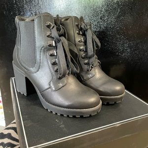 Faux Leather Ankle Boots with Lug-soles!